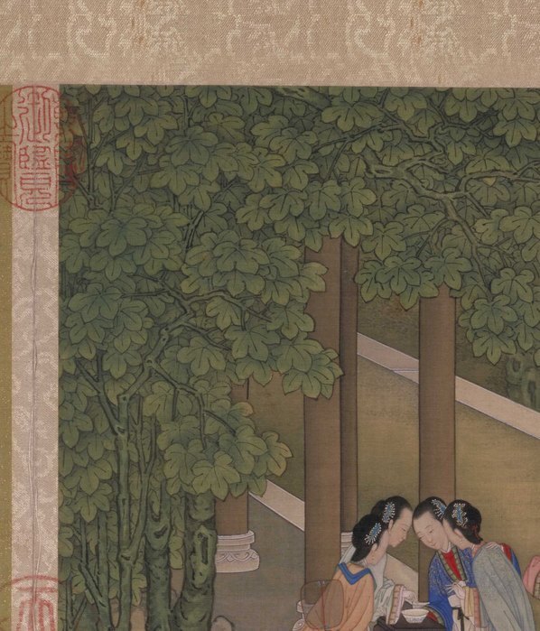 清_陈枚_月曼清游图册_桐荫乞_(5000×5842 – 300dpi)(图2)