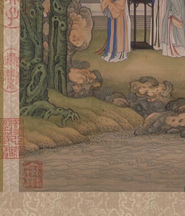 清_陈枚_月曼清游图册_桐荫乞_(5000×5842 – 300dpi)(图4)
