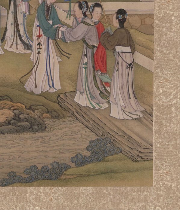 清_陈枚_月曼清游图册_桐荫乞_(5000×5842 – 300dpi)(图5)