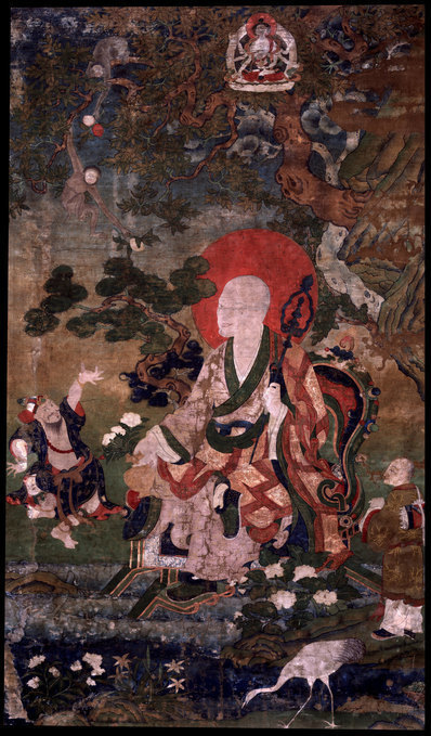 清_罗汉Arhat_Buddhist_Elder_Elders_Nagasena_布鲁克林博物馆_(5603×(图1)