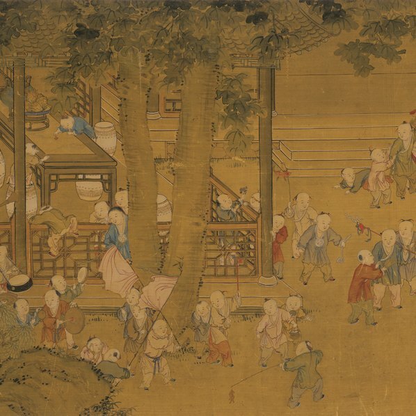 清_冷枚_百子图设色绫本_(27516×5511 – 350dpi)(图3)
