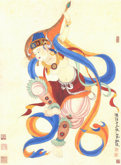 近代_张大千_敦煌壁画_仕_(4642×6319 – 72dpi)(图1)
