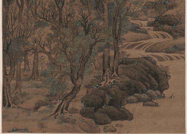 明_蓝瑛_松萝晚翠图_绢_(6571×18837 – 300dpi)(图5)