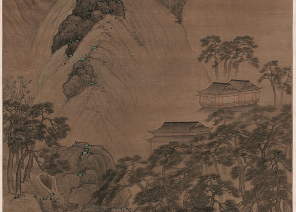 明_蓝瑛_松萝晚翠图_绢_(6571×18837 – 300dpi)(图3)