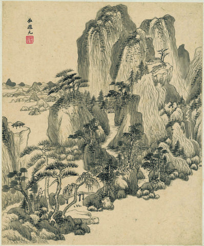 明_王鉴_仿古山水纸本_6_(3579×4318 – 300dpi)(图1)