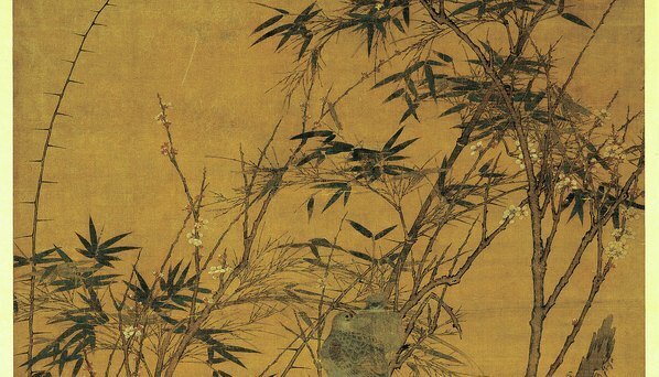 宋_佚名_梅竹聚禽图_绢本_(3500×8014 – 300dpi)(图3)