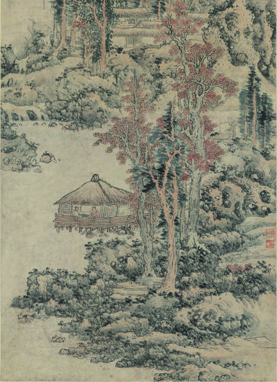 明_蓝瑛_仿黄鹤山樵山水_纸_2_(9033×12455 – 300dpi)(图1)