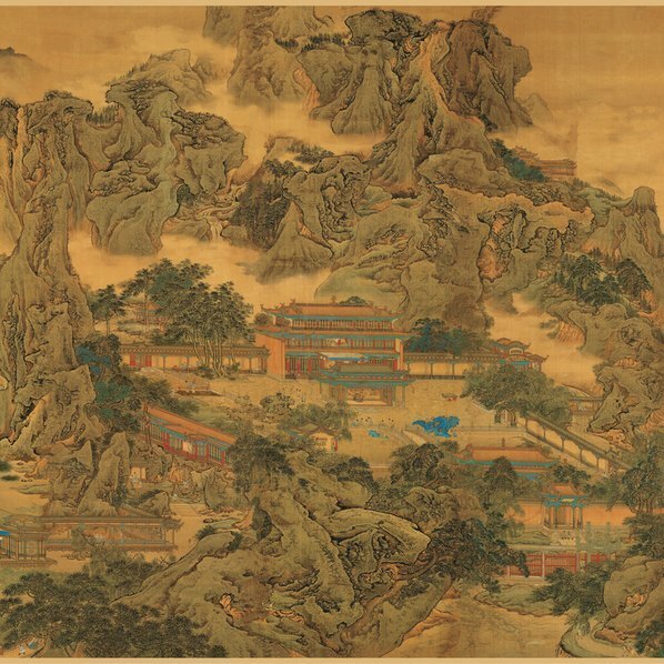 清_袁江_阿房宫_绢本_全图_样图(图3)