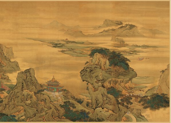 清_袁江_阿房宫_绢本_全图_样图(图4)