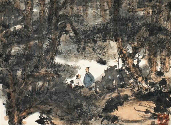 近代_傅抱石_一生好入名山游立轴年_(1417×4162 – 72dpi)(图5)
