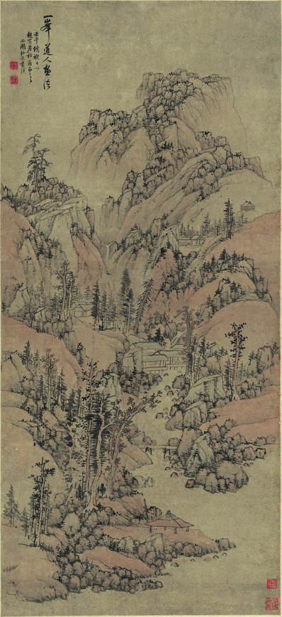 明_蓝瑛_仿一峰山水_纸本_(8747×19099 – 300dpi)(图1)
