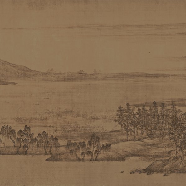 五代_董源_夏景山口待渡图卷_全卷_绢本辽宁(图2)