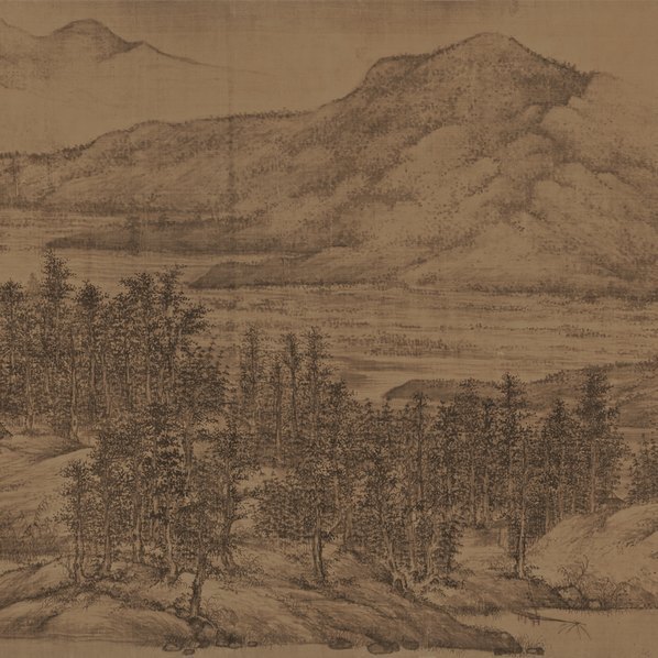 五代_董源_夏景山口待渡图卷_全卷_绢本辽宁(图4)