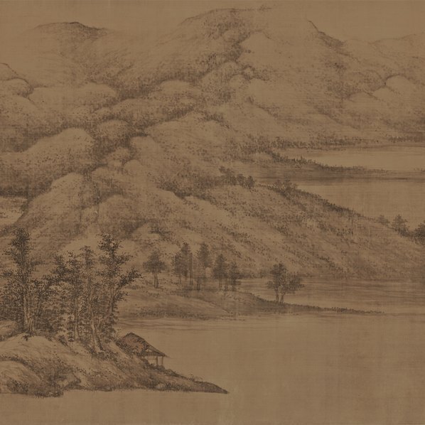 五代_董源_夏景山口待渡图卷_全卷_绢本辽宁(图5)