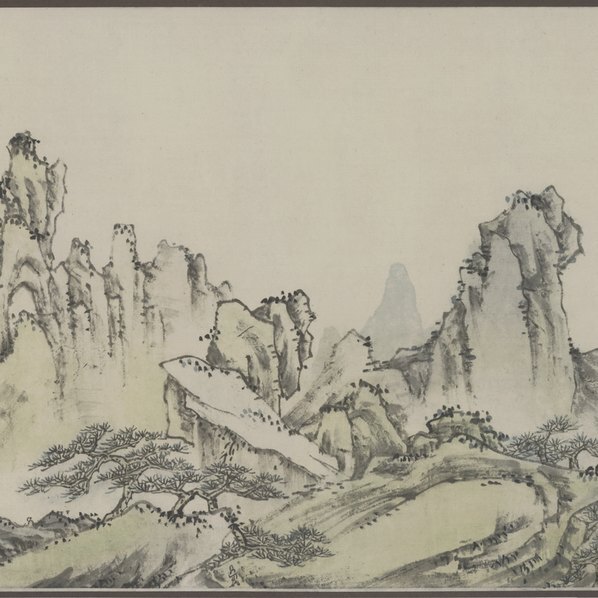 清_萧云从_设色山水图卷_全卷_纸本辽_(94560×4228 – 360dpi)(图2)