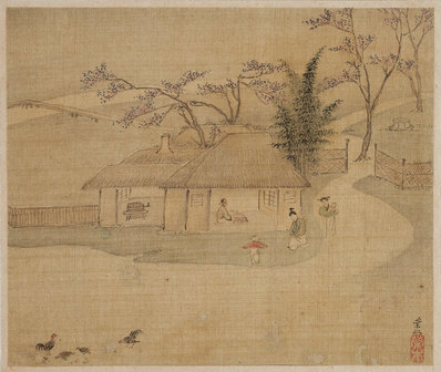 清_叶欣_山水册页_四开_(4500×3800 – 300dpi)(图1)