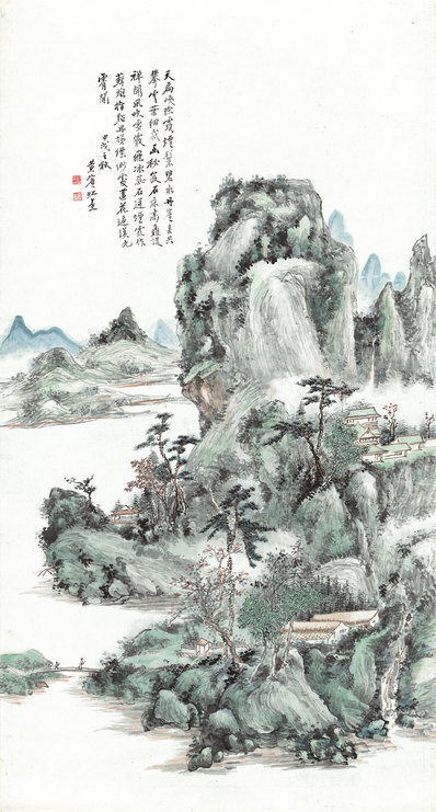 近代_黄宾虹_山水图轴纸本_(9497×17676 – 72dpi)(图1)