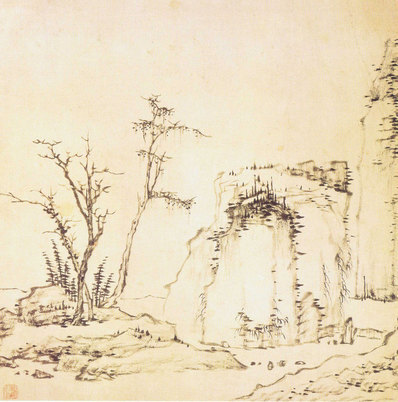 清_渐江_山水册开_7_(3100×3127 – 300dpi)(图1)