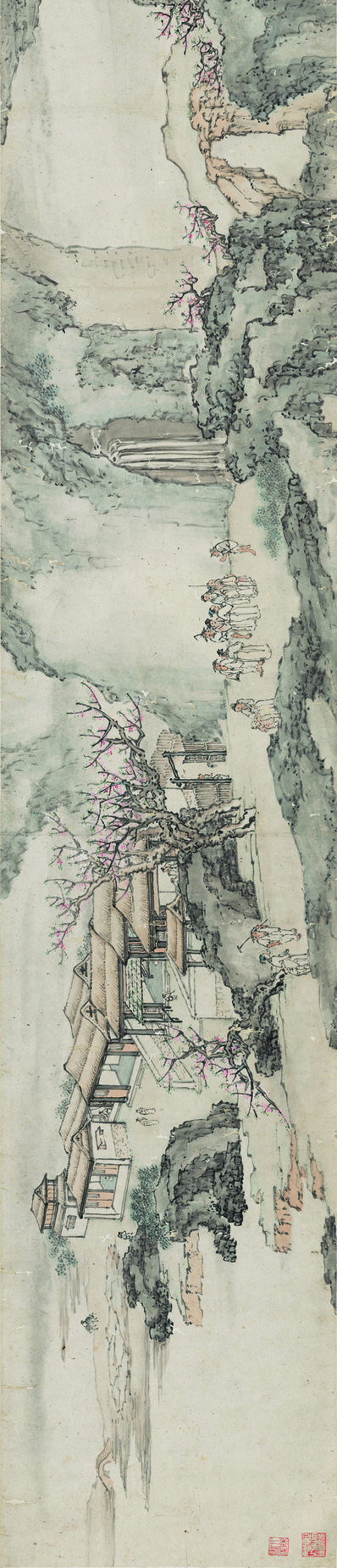 清_黄夔_山水人物手卷_桃花源图_纸本_(22753×4899 – 300dpi)(图1)