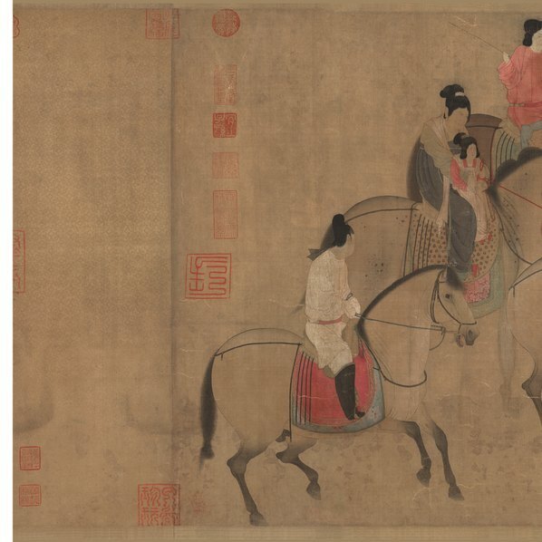 宋_赵佶_摹虢国夫人游春图_画芯_绢本_(23856×7303 – 350dpi)(图2)