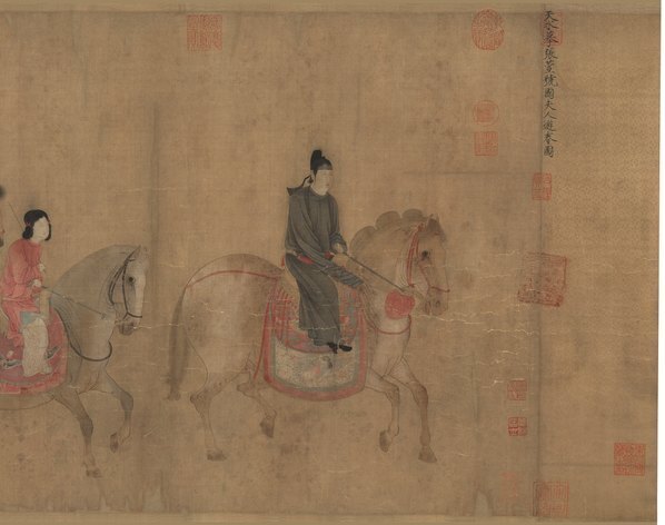 宋_赵佶_摹虢国夫人游春图_画芯_绢本_(23856×7303 – 350dpi)(图4)