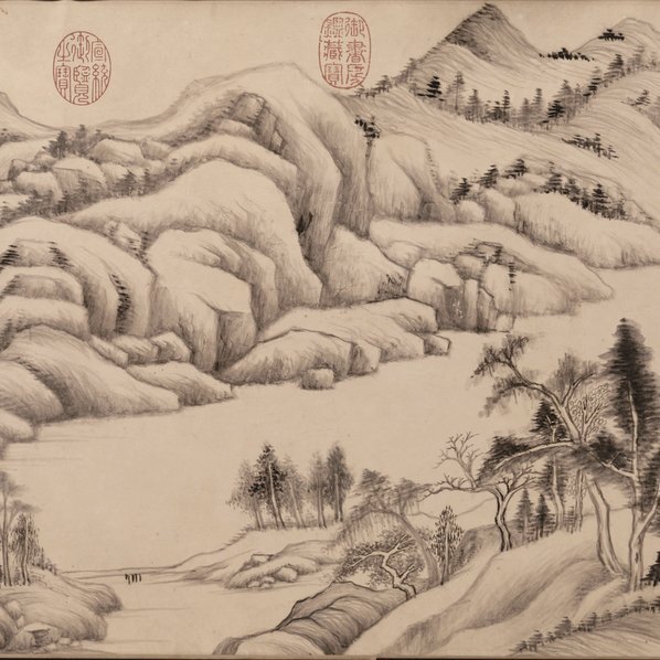明_董其昌_山水图卷_全卷_纸本_(30284×3400 – 300dpi)(图4)