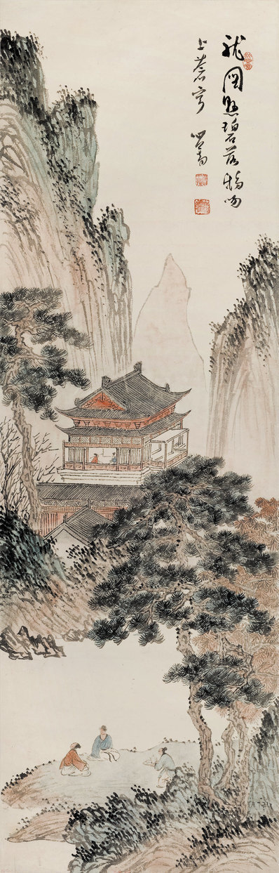近代_溥心番_山水_(4010×12524 – 72dpi)(图1)