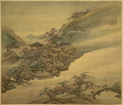 清_袁耀_山水四条屏_扬州四景_平岗艳雪绢本_(7845×6732 – 300dpi)(图1)