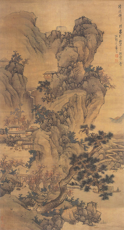 明_蓝瑛_山水图_(4500×8326 – 300dpi)(图1)