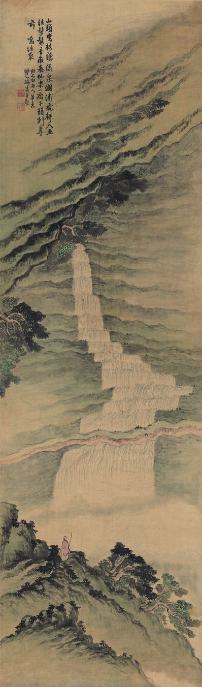 明_梅清_鸣泉图_纸本_(6411×21785 – 300dpi)(图1)