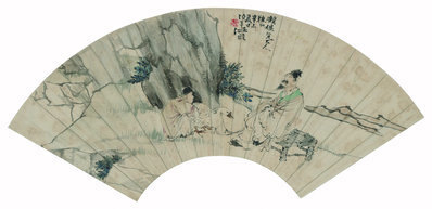 清_任伯年_扇面人_(6680×3232 – 300dpi)(图1)