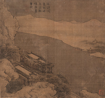 清_袁江_山水人物册页六开_袁江_册页江雪楼台_中国美术馆_(2800×2612 – 350dpi(图1)