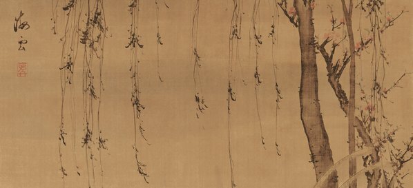 明_汪肇_柳禽白鹇立轴绢本_(9314×17022 – 300dpi)(图3)