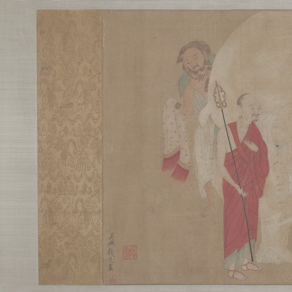 明_清_佚名_传钱选_洗象图卷纸本_(54049×4016 – 300dpi)(图3)