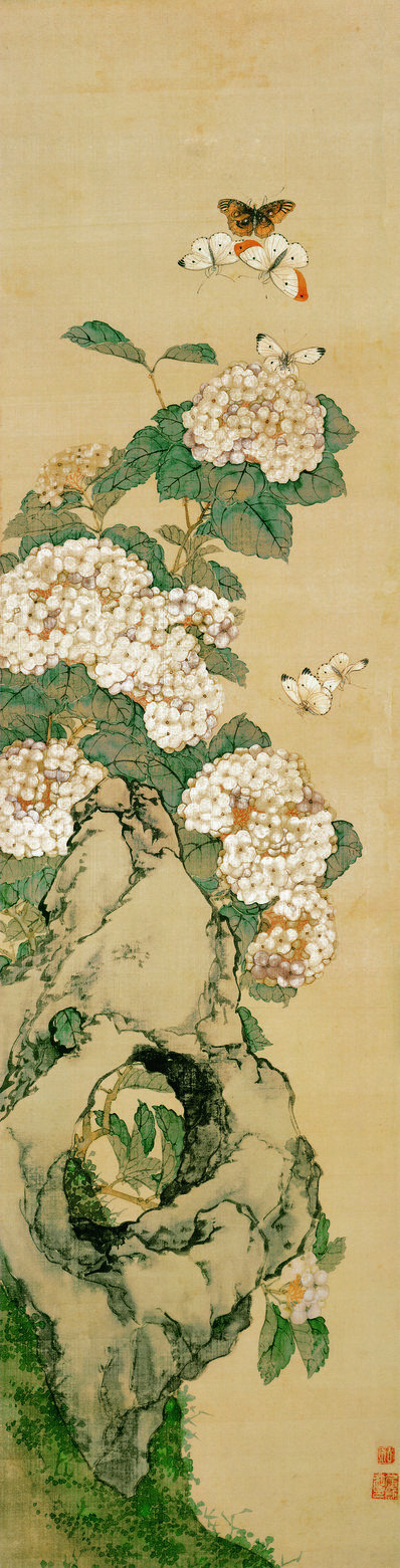 清_居廉_花卉四屏之三纸本_(3531×13847 – 351dpi)(图1)