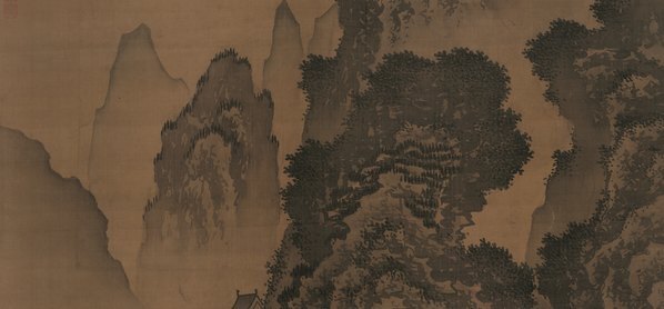明_戴进_溪堂诗意图轴_绢本设色_辽(图3)