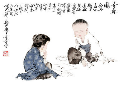 近代_范曾_童弈_(10613×7362 – 72dpi)(图1)