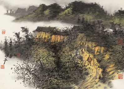 近代_陈平_山水2_(3951×2827 – 72dpi)(图1)