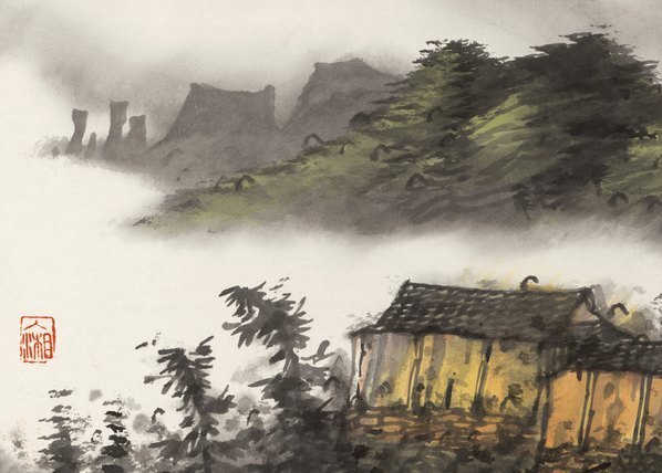 近代_陈平_山水2_(3951×2827 – 72dpi)(图2)