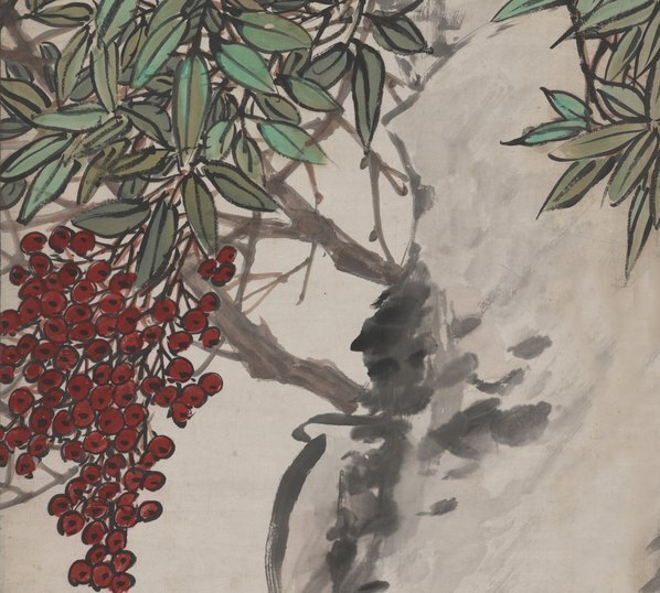 近代_赵士鸿_天竹图轴_(4758×17124 – 72dpi)(图3)