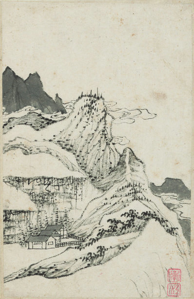 清_渐江_山水册_纸本_4_(1681×2596 – 300dpi)(图1)