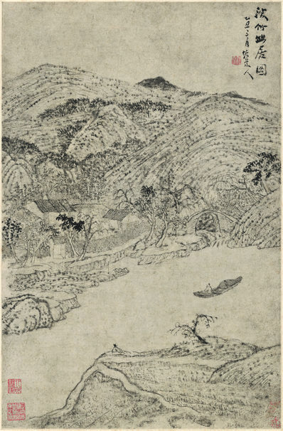 清_程邃_垢道人幽居图_纸本_(5152×7840 – 300dpi)(图1)