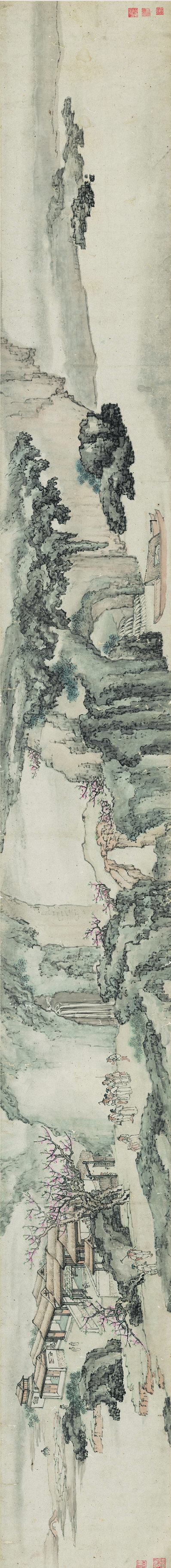 清_黄夔_山水人物手卷_桃花源图_画_(44793×4899 – 300dpi)(图1)