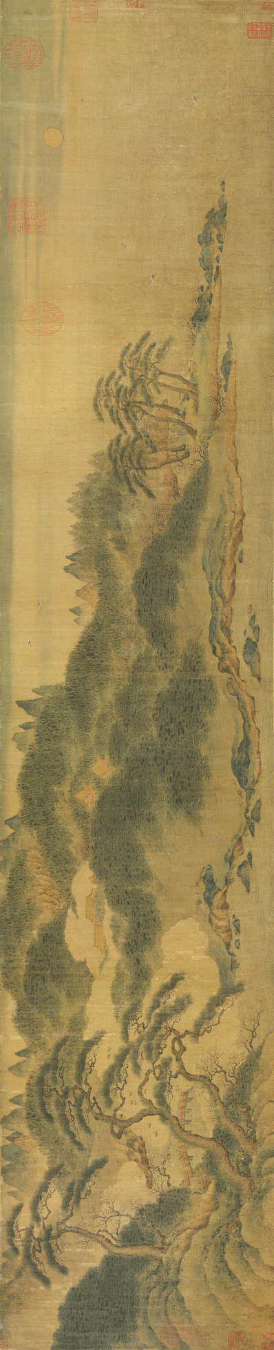 宋_赵伯骕_万松金阙图卷绢本_货单画心_(35129×7144 – 655dpi)(图1)