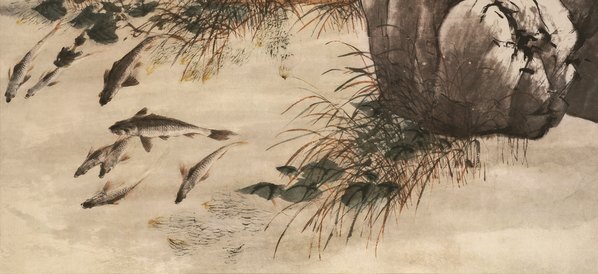 清_程璋_双猫窥鱼图_双猫_缩小版(图5)