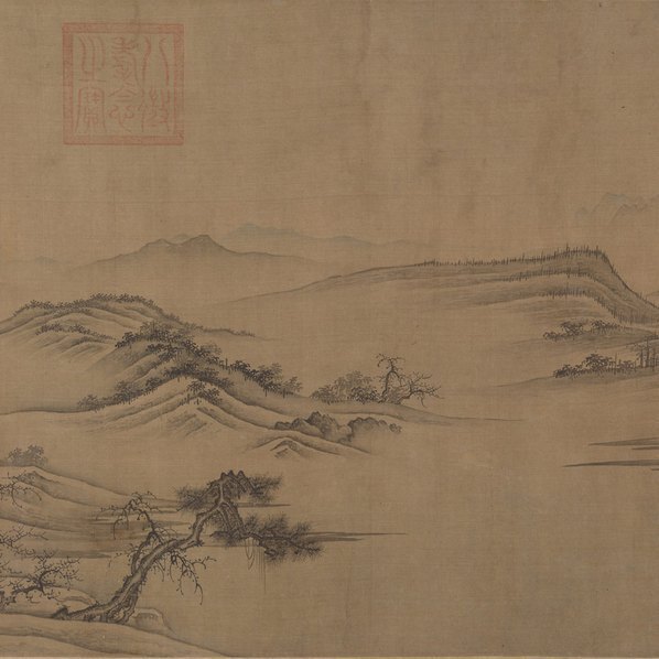 宋_燕文贵_款_秋山萧寺图_绢本_(47640×3827 – 300dpi)(图4)