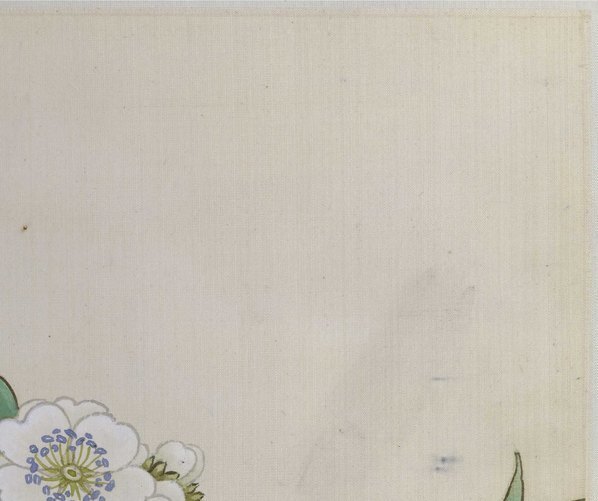 清_任熊_姚燮诗意图_册_第三开_新种梨花满扇_(4433×3717 – 300dpi)(图3)