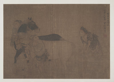 明_佚名_陆青款_洗马图册页绢本大都_(4920×3543 – 300dpi)(图1)