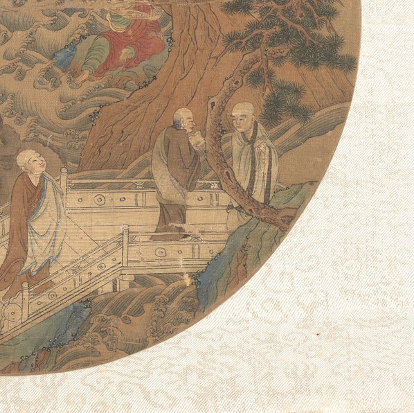 明_佚名_观音和十六罗汉图册页_绢本_水墨_设色_美国大都会艺术博物馆_(4450×4433 –(图5)