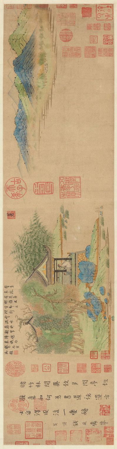 元_钱选_王羲之观鹅图_画_(14207×3700 – 350dpi)(图1)